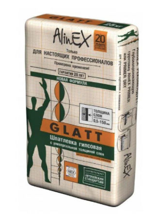 Шпатлевка AlinEX GLATT гипсовая, универсальная  - photo 1