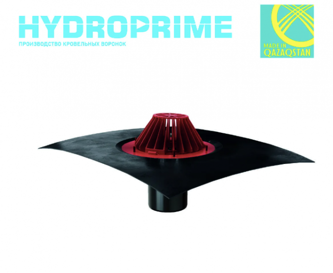 Кровельная воронка HydroPrime 110x165 с Полимербитумным полотном  - photo 2