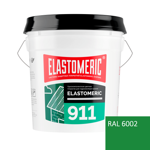 Мастика для гидроизоляции для металлической и шиферной кровли Elastomeric 911 RAL 6002 Зеленая листв 