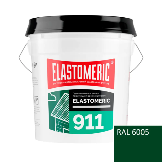 Мастика для гидроизоляции для металлической и шиферной кровли Elastomeric 911 RAL 6005 Зеленый мох,  