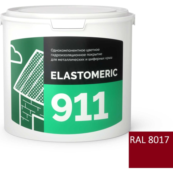 Мастика для гидроизоляции для металлической и шиферной кровли Elastomeric 911 RAL 8017 Темно-коричне 